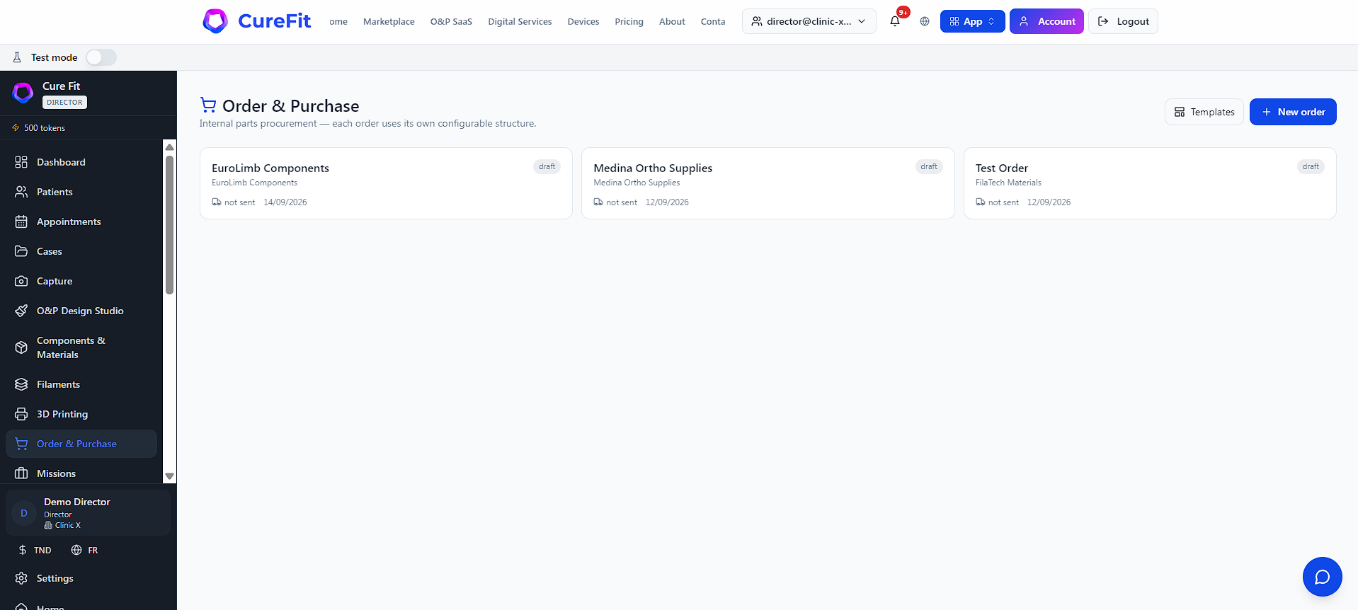 Gestion des commandes et achats